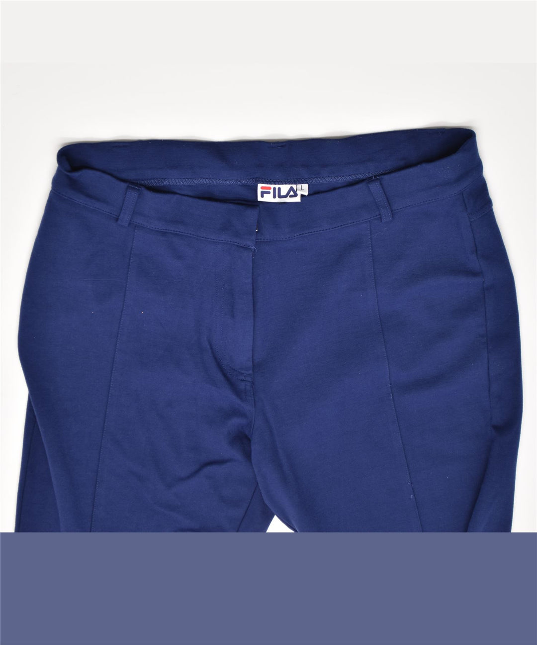 FILA Womens Skinny Casual Trousers Large W31 L27 Blue Viscose | Vintage | Thrift | Second-Hand | Used Clothing | Messina Hembry 