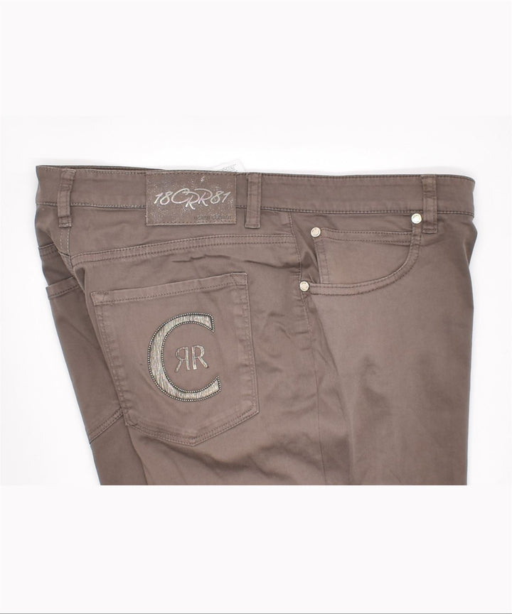 CERRUTI Womens Paprika Crop Casual Trousers W32 L25 Brown Cotton | Vintage | Thrift | Second-Hand | Used Clothing | Messina Hembry 