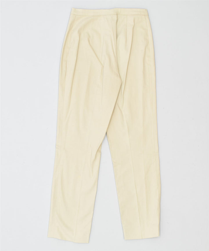 BLUMODE Womens Slim Suit Trousers UK 10 Small W26 L26 Off White Cotton | Vintage | Thrift | Second-Hand | Used Clothing | Messina Hembry 