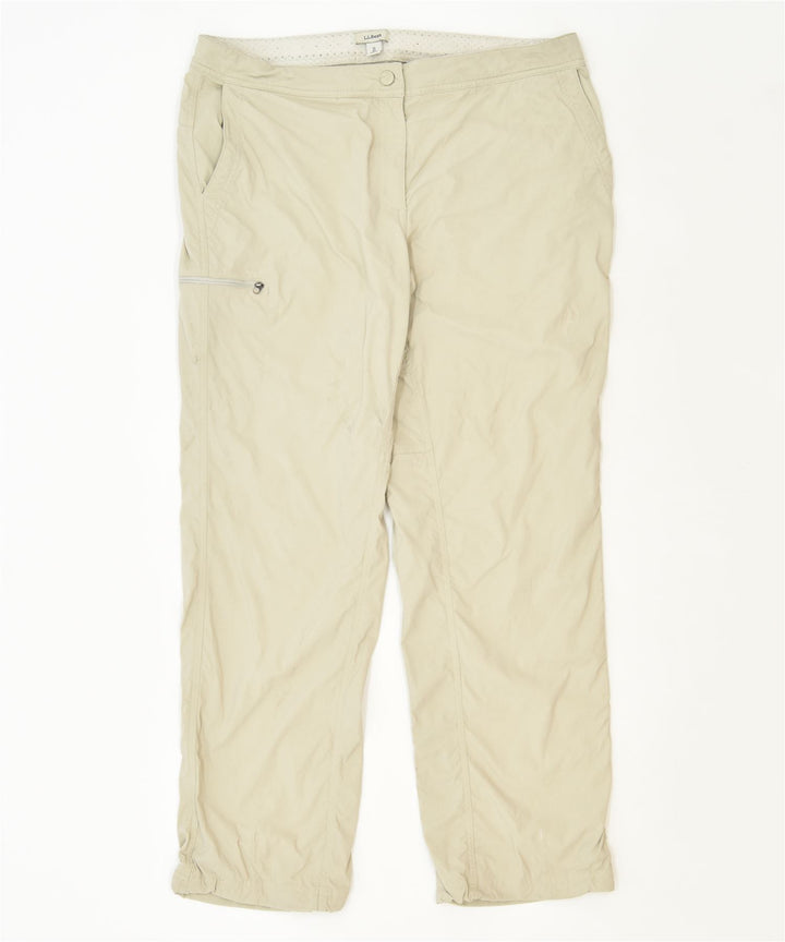 L.L.BEAN Womens Slim Chino Trousers US 16 2XL W38 L31 Beige Nylon Sports | Vintage | Thrift | Second-Hand | Used Clothing | Messina Hembry 